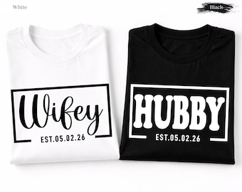 Wifey and Hubby Shirt, Engagement gift,Wedding Shirt, Honeymoon Shirt, Wedding Shirt, Just Married Shirts, Matching Couple Shirt