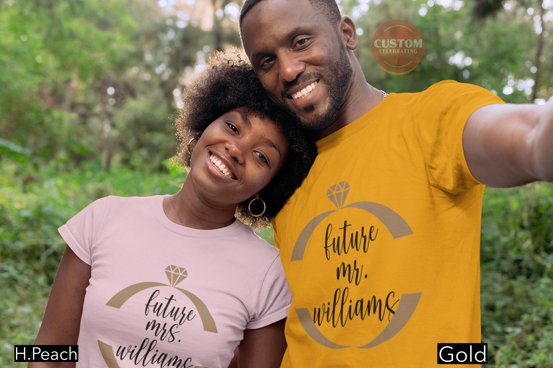 Custom T-shirt: Matching Couple Fiancé Tee