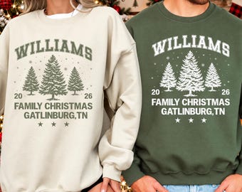 Sudaderas navideñas familiares personalizadas, suéteres navideños familiares a juego, camisa navideña con nombre personalizado