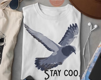 Stay Coo Pigeon Graphic Tee - Funny Bird Meme T-Shirts