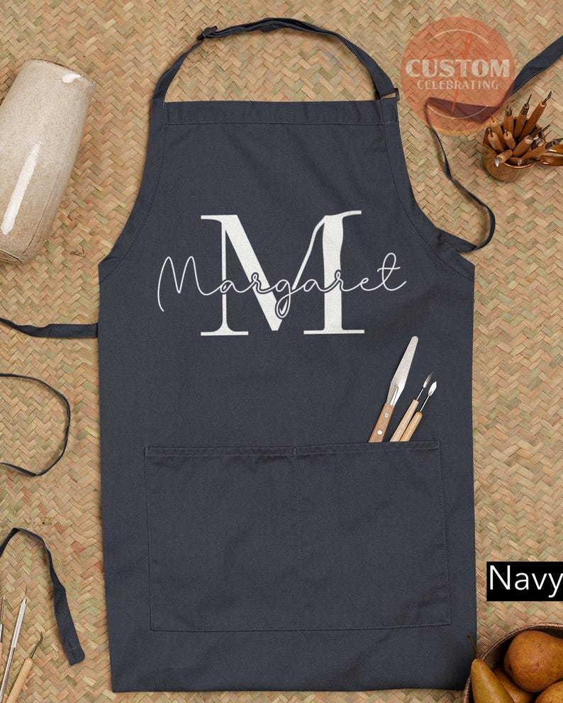 Custom Name Aprons, Personalized Apron, Christmas  Cooking Present For Mom, Garden Florist Wedding Gift, Kitchen Matching Family Cook Gift