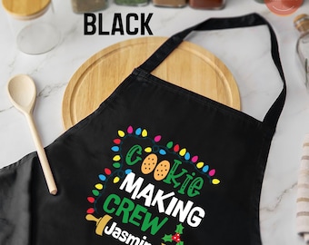 Custom 'Cookie Crew' Christmas Apron: Personalized Family Baking Set