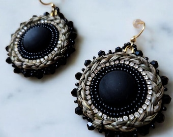 Beaded Sweetgrass Earrings