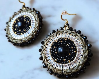 Beaded Sweetgrass Earrings