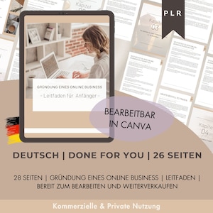 PLR Canva Template | Online Business for Beginners German | Done for You E-Book with Private Label Rights (PLR) | PLR Products German