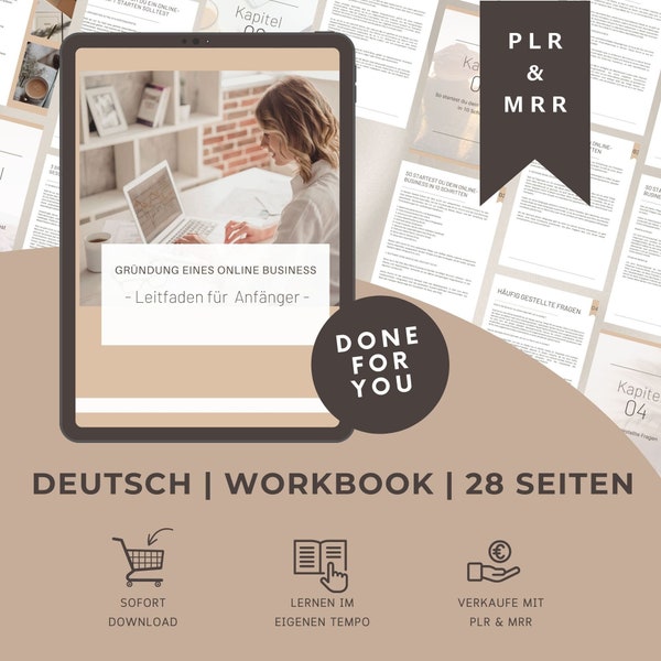 Online Business für Anfänger Deutsch | E-Book mit Master Resell Rights (MRR) und Private Label Rights (PLR) | Canva Vorlage |  Done for you