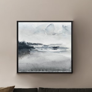 Seenplatte Winter Aquarell Landschaft Druck (Digital Download)