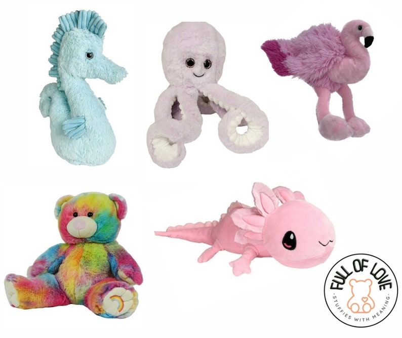 Small 8 Size, Heartbeat Recordable Stuffed Animal. Personalized Recordable Message in a Stuffie