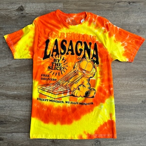 Garfield, Made to Order Handmade Hand Dyed Tie Dye Garfield Tshirt, garfield lovers, handmade tie dye, Garfield gift, retro garfield, custom