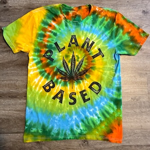 Custom Made to order Plant Based Marijuana Leaf Weed Cannabis Pot Smoker Tie Dyed TShirt, stoner gifts, marijuana tshirt, weed stoner shirt