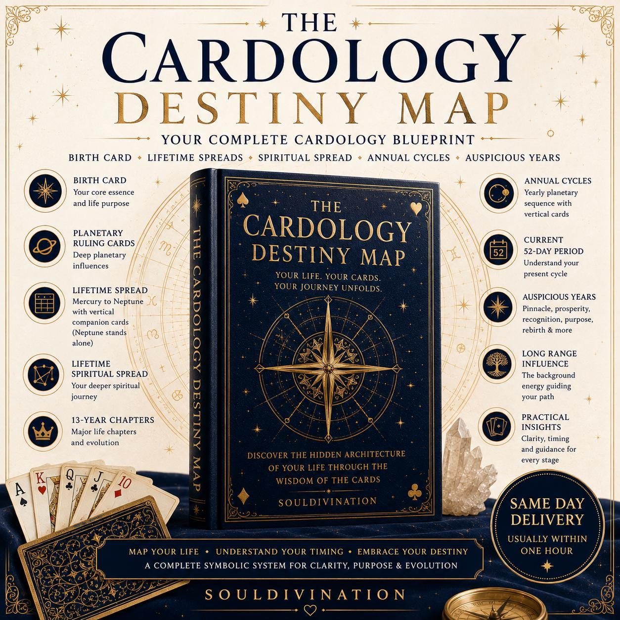 Cardology Reading | Destiny Card Report, Birth Card, Life Spread, Spiritual Spread & Annual Cycles PDF