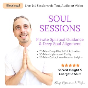 Live Soul Sessions | Private 1:1 Spiritual Guidance & Soul Activation | Text, Audio and Video Options | Personalised Deep-Dive Readings