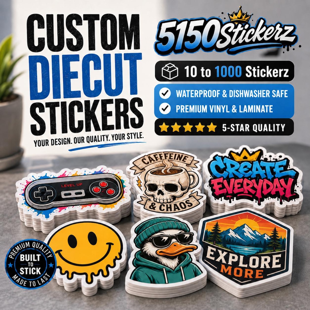 Custom Die Cut Vinyl Stickers – Waterproof, Scratch Resistant - Etsy
