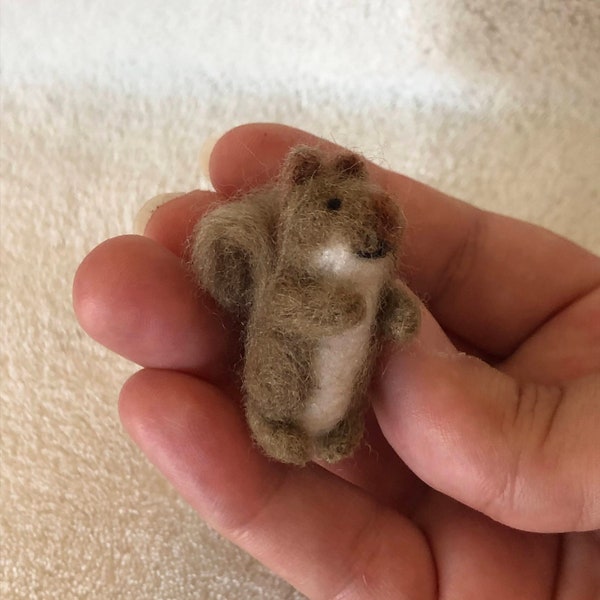 Needle Felted Squirrel Miniature Hand-made Adoptable