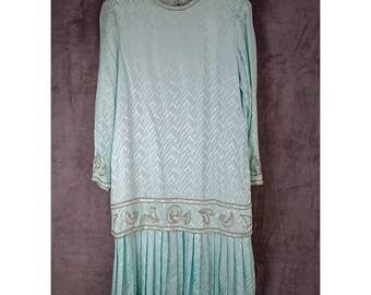 Vestido de cóctel AJ Bari 100 % seda con lentejuelas y cuentas para madre de la novia, talla 16