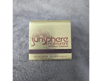 Sunsphere Restaurant Knoxville, Tennessee Matchbook Gold Mwtallic Matches