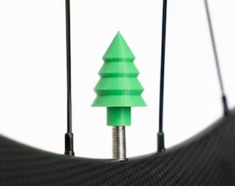 パインツリー プレスタ バルブキャップ - サイクリストのためのカスタムバイクアクセサリー