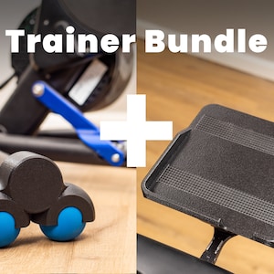 Trainer Feet, fits wahoo kickr - PLUS - Trainer Tray, Bike Tray, Fits garmin mount. Use with Phone, Remotes, or snacks.