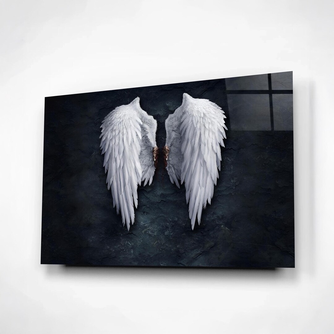 Guardian Angel Wings Glass Wall Art, Guardian Angel Wing Decor ...