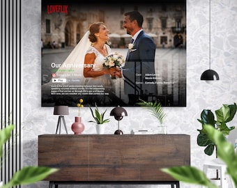 Custom Couples Netflix Movie Glass Wall Art, Custom wall art, Valentine's Days Gift for Couple, Mother's day Gift, Anniversary Gift