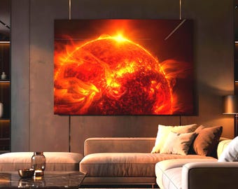Sun Glass Wall Art, Sun Glass Wall Decor, Large Glass Wall Art, Vivid Star Art, Office Decor, Custom Glass Art