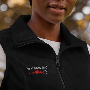 Personalized Embroidered Nurse Fleece Vest Custom RN Embroidered Fleece Top Gift Nurse Appreciation Embroidered Nurse Jacket Nurse Warm Vest
