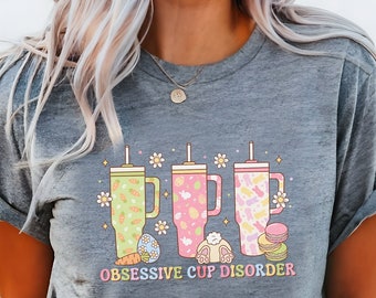 Easter Tumbler Shirt Retro Obsessive Cup Disorder Easter Shirt for Easter Shirt Funny OCD Shirt for Women Easter Day Outfit Easter Gift Idea