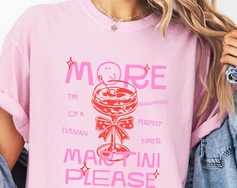 Comfort Colors® Martini Club Shirt Coquette Cocktail Shirt Dirty Martini Shirt Old Money Aesthetic Shirt Aesthetic Bachelorette Party Outfit