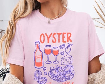 Oysters Shirt Comfort Colors® Oysters Lover Club Shirt Fisherman Aesthetic Shirt Coastal Aesthetic Shirt Seafood Shirt Foodie Graphics Shirt