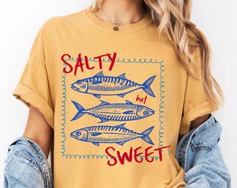 Comfort Colors® Sardine Shirt Sardines Tinned Fish Shirt Coastal Aesthetic Sardine Lover Gift Travel Lover Gift Retro Graphic Tee Fish Shirt