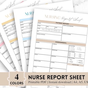 ICU Nurse Report Sheet Med Surg Digital Download Nursing Report Sheet Nurse Brain Sheet Registered Nurse Patient Report Sheet Nurse Handoff