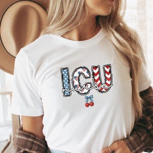 ICU Nurse 4th of July Shirt Red White Blue ICU Crew Shirt Nurse Patriotic July 4th Shirt Intensive Care Unit Nurse Tee American Nurse Gift