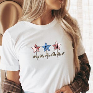 ICU Nurse 4th of July Shirt Red White Blue Intensive Care Unit Nurse Shirt Patriotic ICU Nurse Gift for July 4th Critical Care Nurse Tshirt