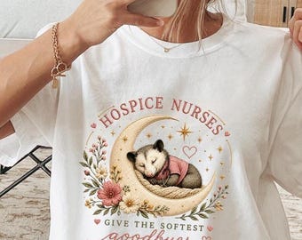 Comfort Colors® Hospice Nurse Shirt Cute Nurse Tee Palliative Care Nurse Gift Soft Style Floral Nurse Shirt Nursing Student Gift for RN CNA