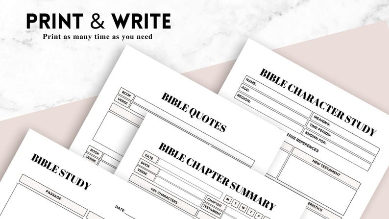 Bible Study Guide Printable Bible Notes Bible Chapter Summary Template ...