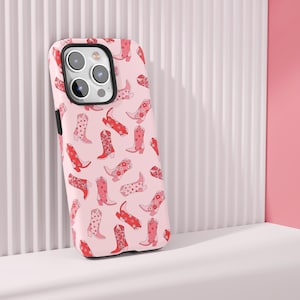 Valentine Phone Case iPhone 15 Case Cowgirl Boots iPhone 16 Case Pink Western Aesthetic Cowboy Case iPhone 14 13 12 Pro Max Plus Teen Gift