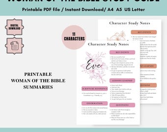 Women of the Bible Character Study Guide Printable Character Sheet Bible Study Plan Digital Bible Character Overview Key Women Study Tool