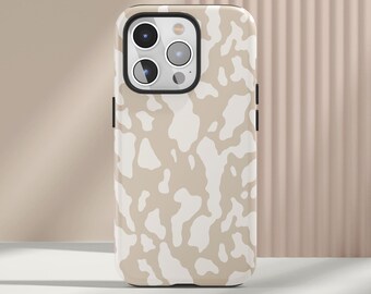 Cowhide Brown Phone Case Nature Animal Pattern Phone Case Trendy iPhone Case Cream Tan Cow Aesthetic iPhone Case for iPhone 16 15 14 Pro Max
