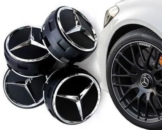 4-Pack Mec Silver Wheel Centre Hub Caps For Mercedes – 75mm – Fits A/B/C/E/S/M/ML/CLA