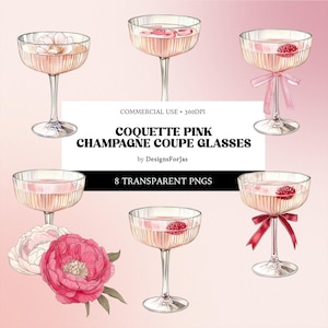 Champagne rose PNG Coquette coupe de champagne coupe PNG coupe de verre Cheers SVG aquarelle Champagne Clipart Bachelorette Bridal Shower Png