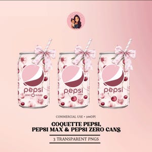 Coquette Pepsi Can PNG Bundle: Pastel Cherry Print (Digital Download)