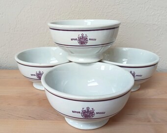 Vintage B.P.O.E. Elks Lodges Restaurant Ware Bowls Set of 4 Heavy Cafe Ware Ice Cream Bowls