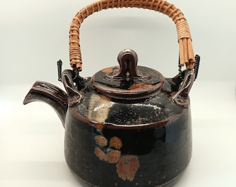 Signed Studio Potter Teapot with Tenmoku Glaze