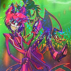 B-Ware Der Funkdämon Alastor | Hazbin Hotel Kunstdruck | 11x17 Holographischer Kunstdruck