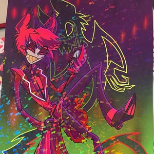 The Radio Demon Alastor | Hazbin Hotel Art print | 11x17 Holographic Art Print