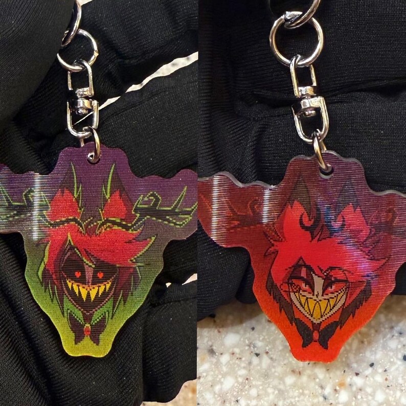 Alastor, Lucifer, or Vox Lenticular Keychains ||hazbin Hotel Inspired ...