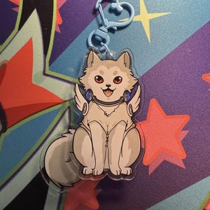 Persona 3 Koromaru Tail Swinging Acrylic Keychain