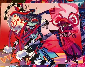 Hazbin Hotel the Vees Poster - Vox, Velvette & Valentino (8x10