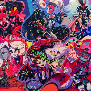 Pegatinas de parejas de Hellaverse: inspiradas en Hazbin Hotel y Helluva Boss