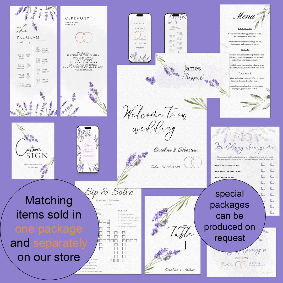 Wedding Package - Wedding Invitation - Save the Date - Wedding Program ...